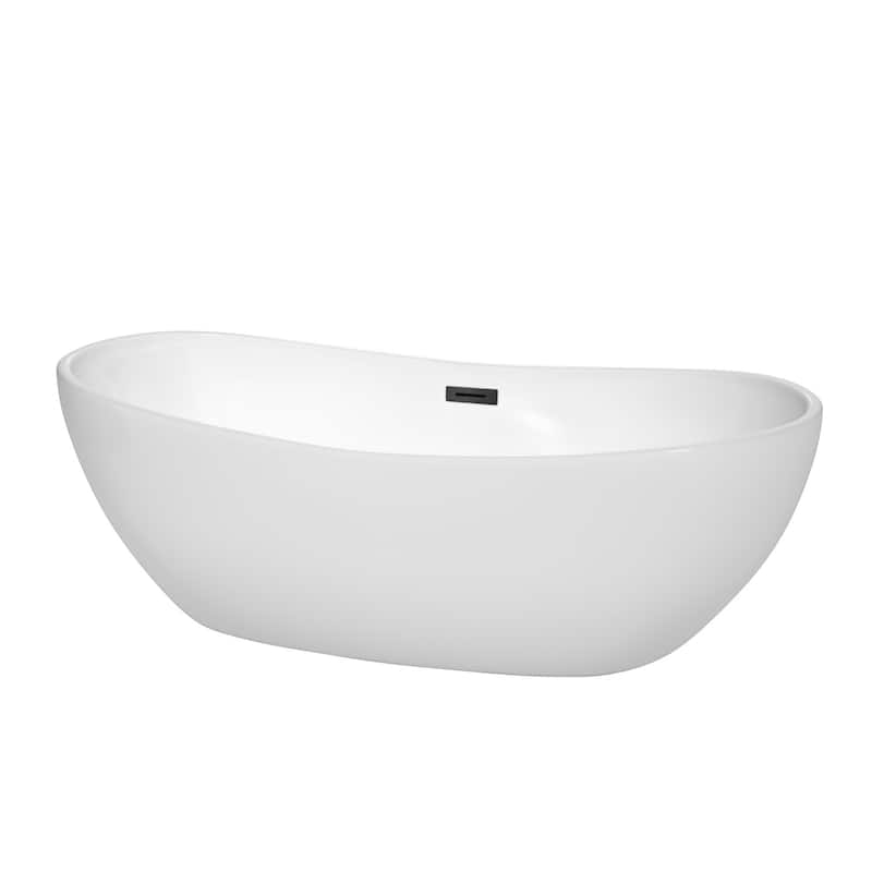 Wyndham Collection Rebecca 70" Free Standing Acrylic Soaking Tub with