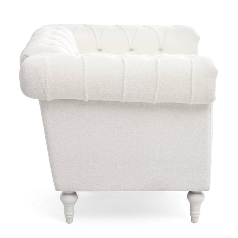 38.98" Buttons Tufted Accent Chair with Birch Legs