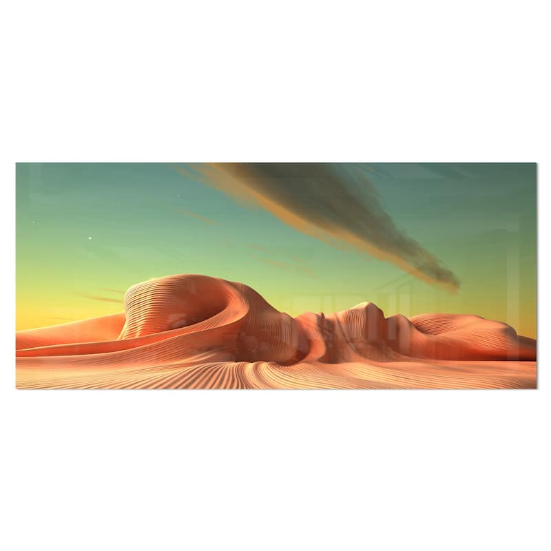 Designart '3D Alien World Surreal Fantasy' Contemporary Metal Wall Art - 28 in. wide x 12 in. high - 1 panel
