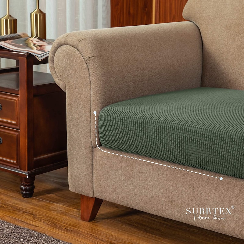 Subrtex Stretch Loveseat Cushion Cover Textured Grid Furniture Covers