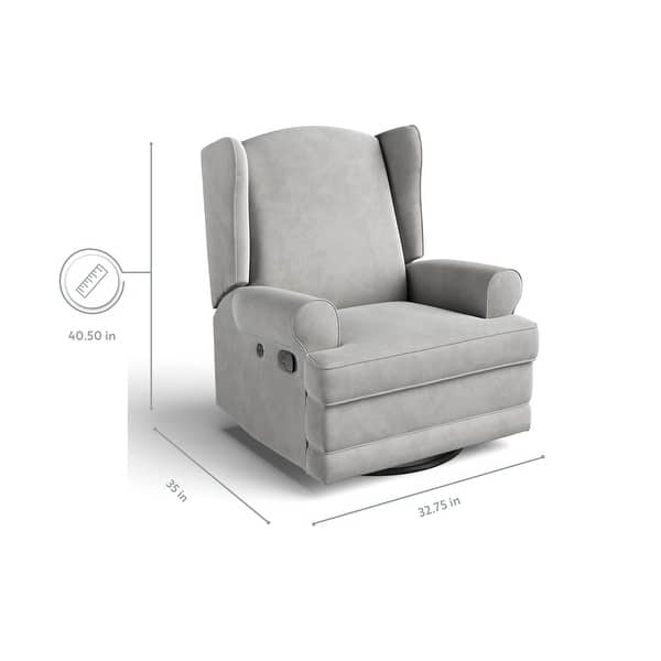dimension image slide 0 of 4, Storkcraft Serenity Wingback Upholstered Recline Glider