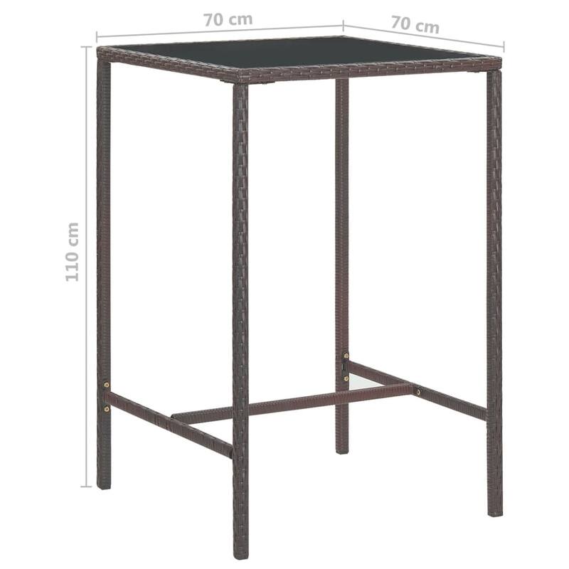 vidaXL Patio Bar Set Outdoor Bistro Set Bar Stool Bistro Table Poly Rattan