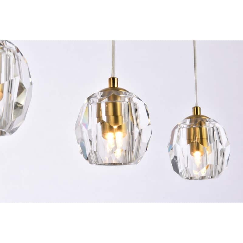 Elegant Lighting Eren 3 Light 28" Wide Crystal Linear Pendant
