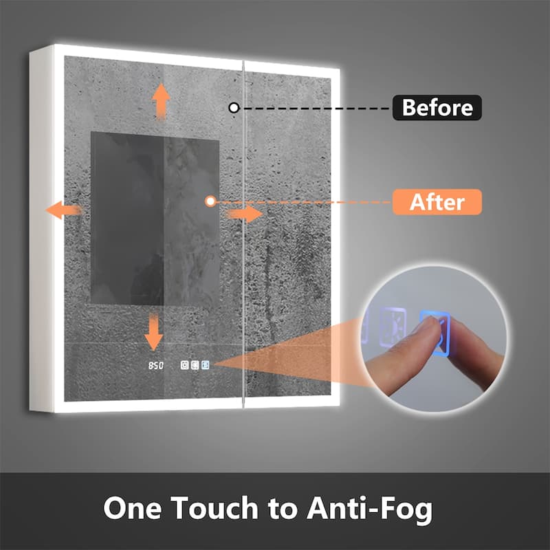 ExBrite Led Lighted Medicine Cabinet Recessed or Surface with Mirrors