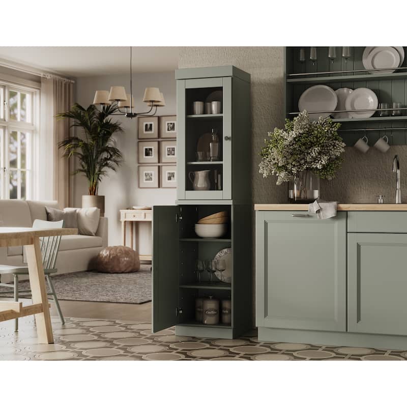 100% Solid Wood 16.5" Kitchen Pantry Cabinet with Doors by Palace Imports
