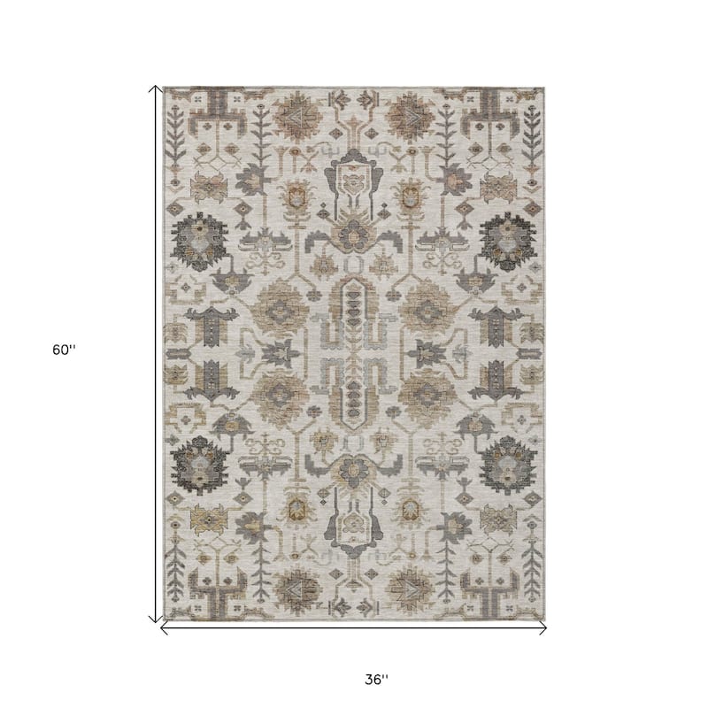 HomeRoots Oriental Traditional Rectangle Outdoor Rug