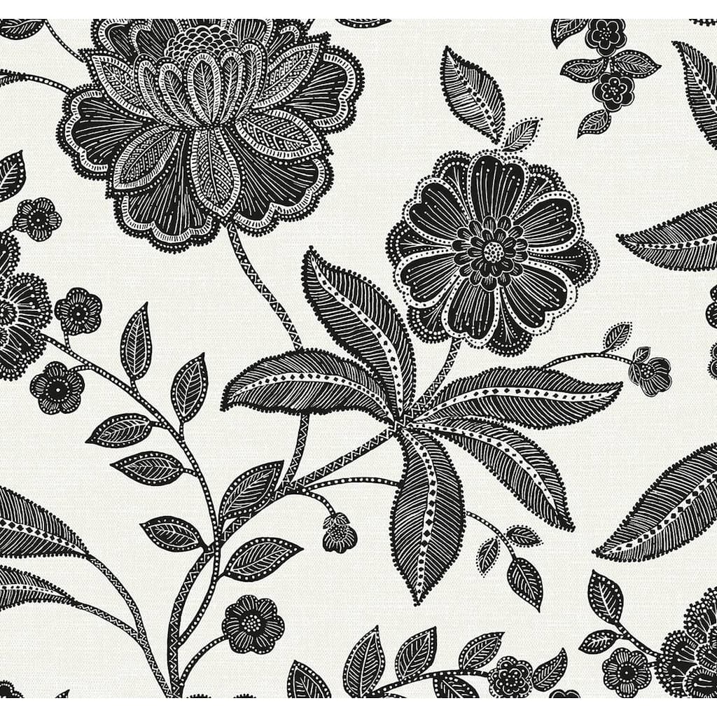 NextWall Julian Jacobean Floral Peel and Stick Wallpaper - 27 in. W x 18 ft. L