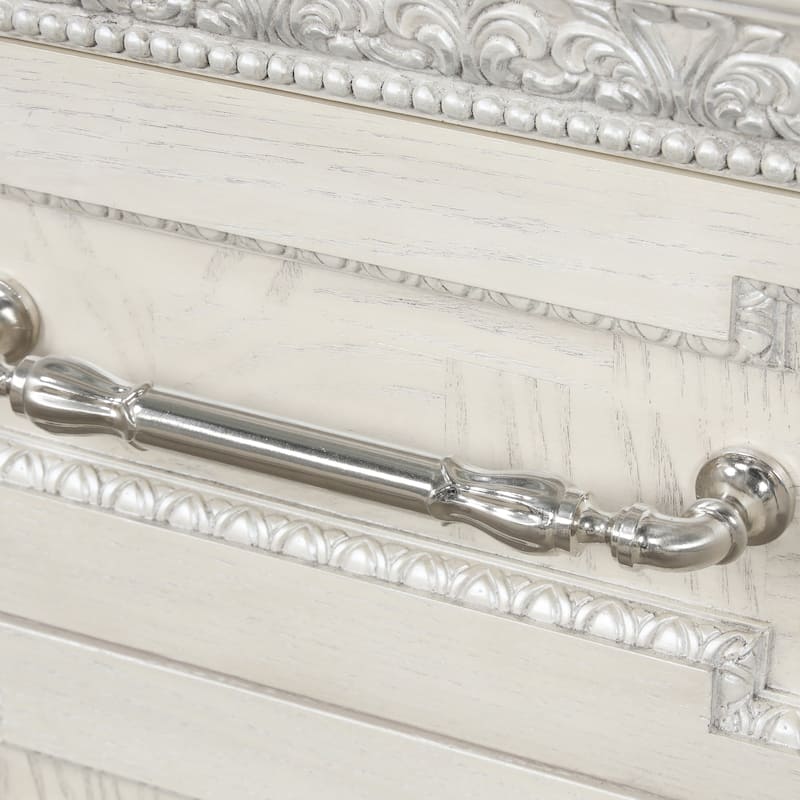 Furniture of America Fornan Traditional Cream White 2-Drawer Nightstand with USB Ports