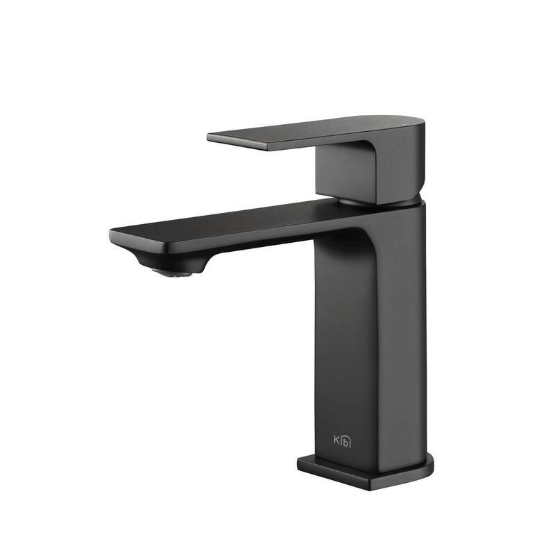 Lead-free Solid Brass Single Handle Bathroom Vanity Faucet with Hose - Matte Black