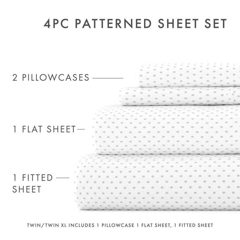 Becky Cameron 4 Piece Deep Pocket Stippled Pattern Bed Sheet Set
