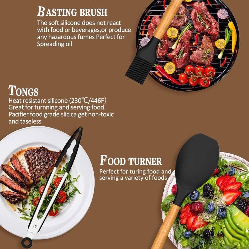 Kitchen Cooking Utensils Set, 33 pcs Non-Stick Utensils Spatula Set with Holder