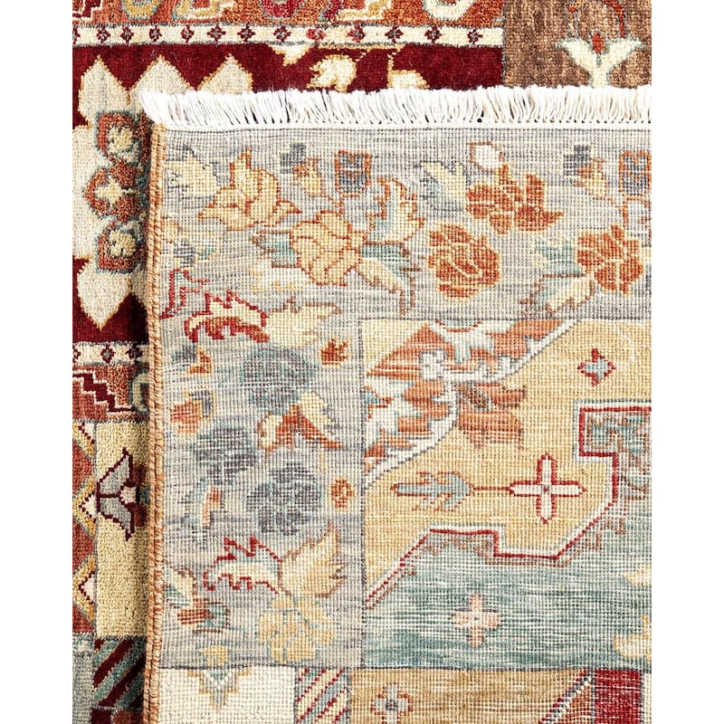 Patchwork One-of-a-Kind Hand-Knotted Area Rug - Brown, 8' 2" x 10' 2" - 8' 2" x 10' 2"