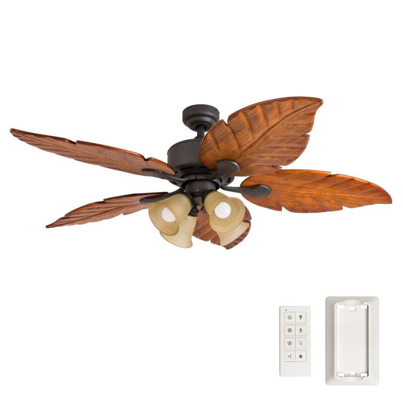 52" Prominence Home Bali Breeze Bronze Tropical LED Ceiling Fan with Light and Remote