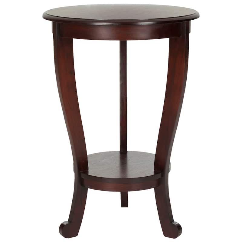 SAFAVIEH Carlotta Grey Pedestal Side Table - 18.1" x 18.1" x 26" - 18Wx18Dx26H - Dark Cherry