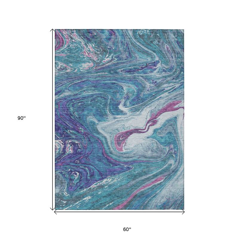 HomeRoots Abstract Transitional Rectangle Outdoor Rug