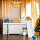 preview thumbnail 1 of 16, Low Twin Size Loft Bed with Cabinets, Shelves and Slide White