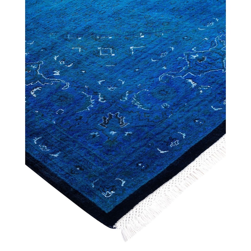 Fine Vibrance One-of-a-Kind Hand-Knotted Area Rug - Blue, 8' 2" x 10' 4" - 8' 2" x 10' 4"