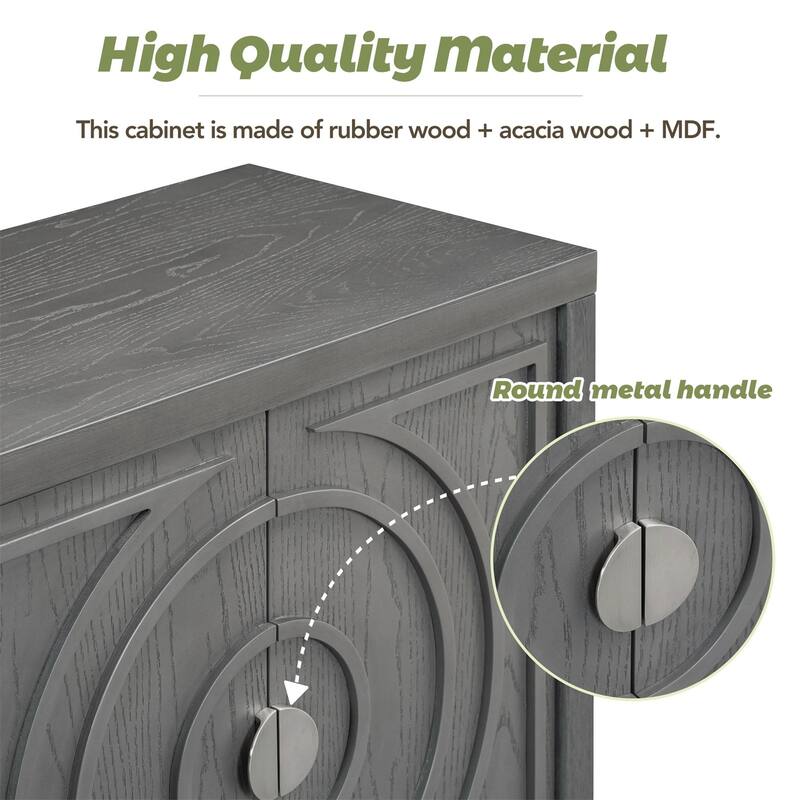 Merax Retro Sideboarddoor with Circular Groove Design