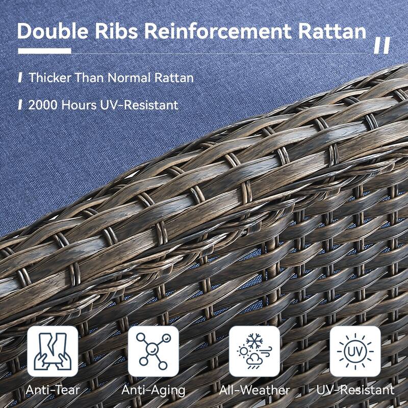 Gymojoy Stylish High Back Outdoor Wicker Dining Chairs Set of 2