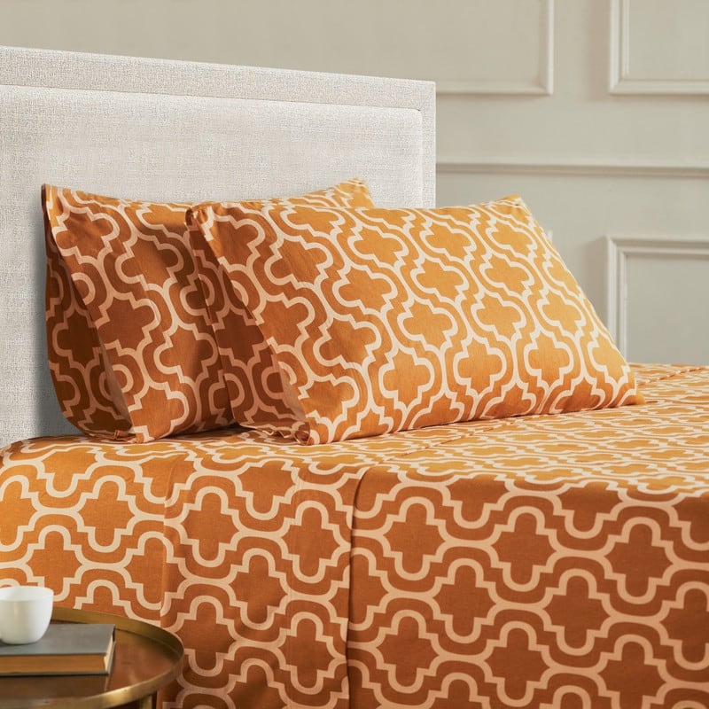 Superior Flannel Cotton Trellis Pocket Bed Sheet Set