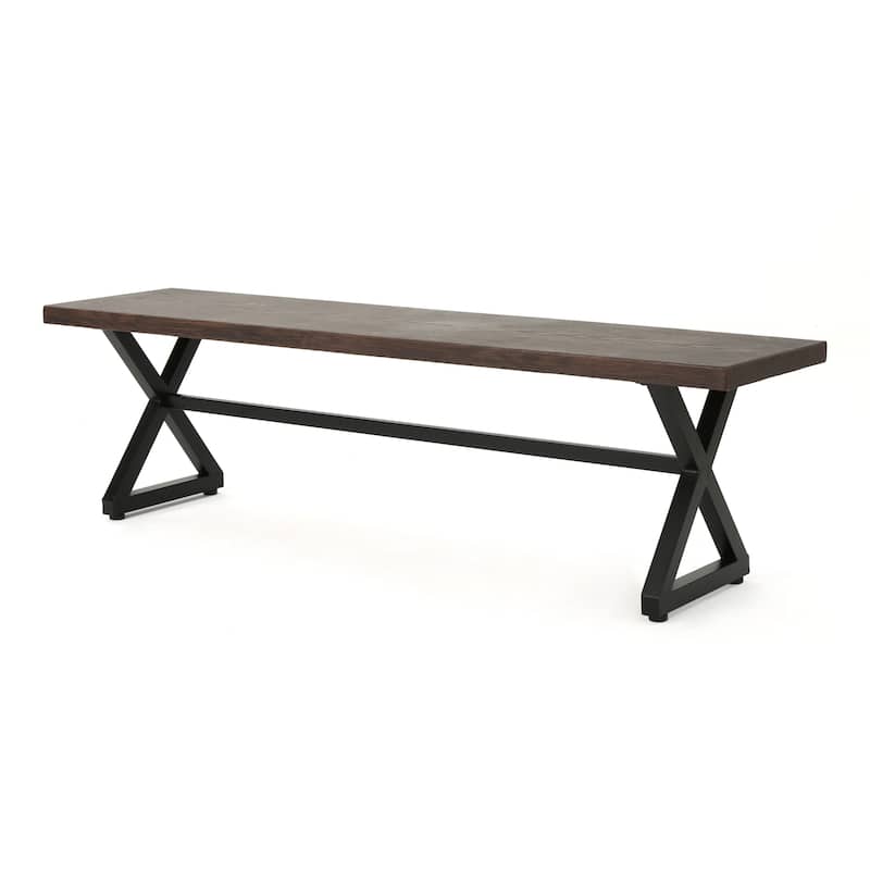 Roomfitters Aluminum Outdoor Dining Bench with Sturdy Steel Frame, Stylish and Durable Design, Perfect for Patio and Garden Use