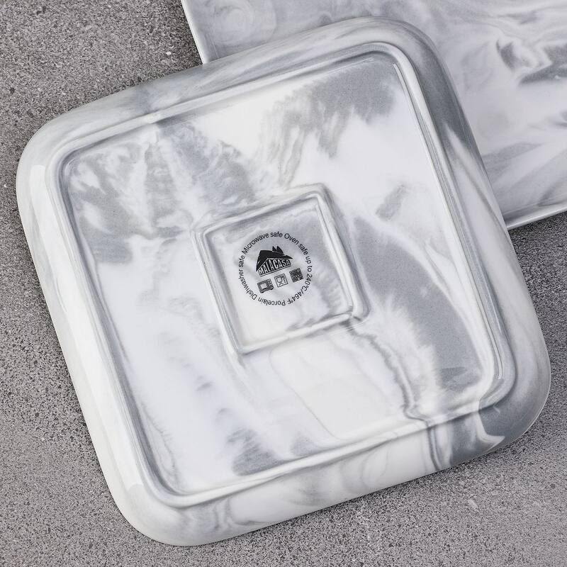 MALACASA Ivy Series Porcelain Square 4-Piece Plates