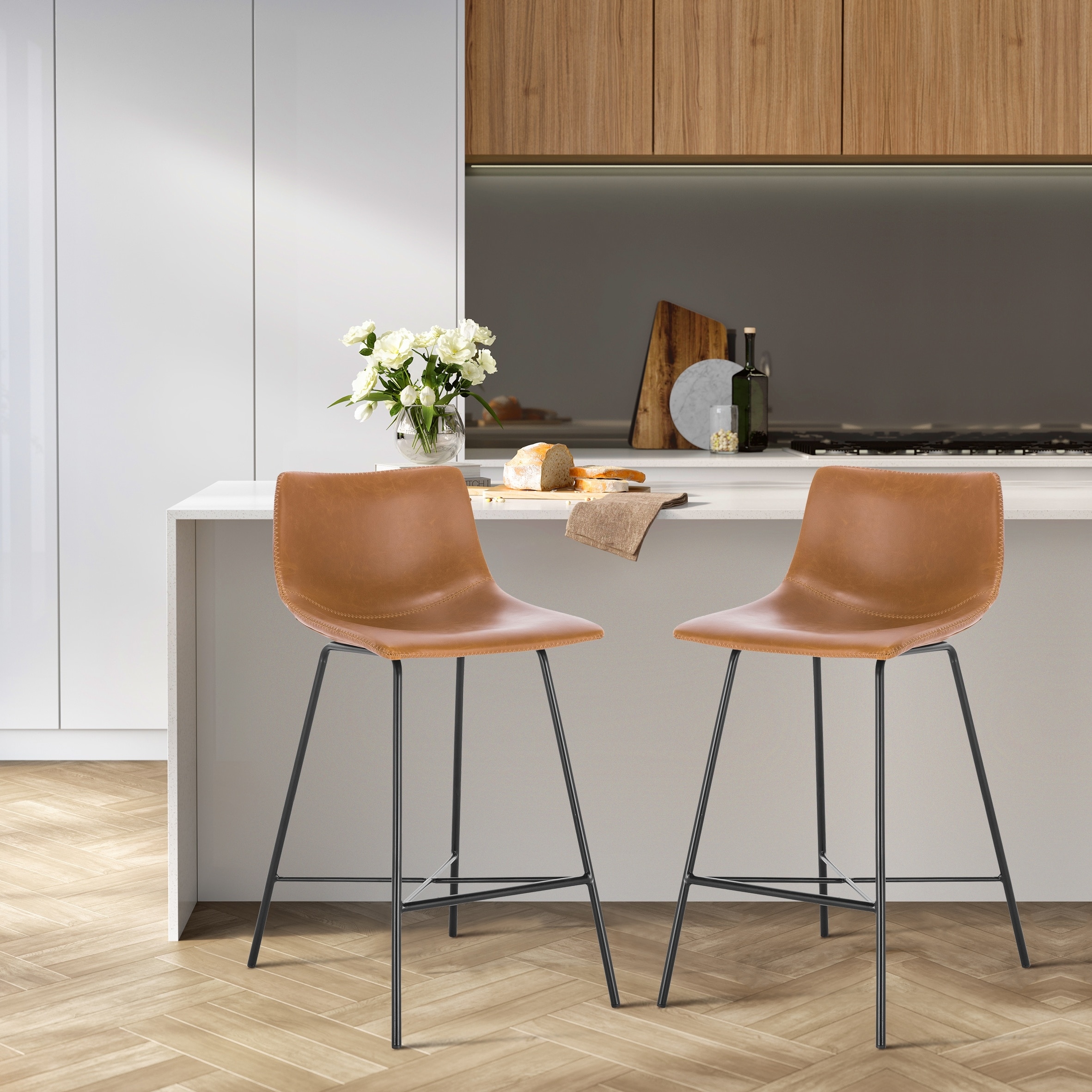Poly & Bark Paxton 24" Seat Height Counter Stool (Set of 2)