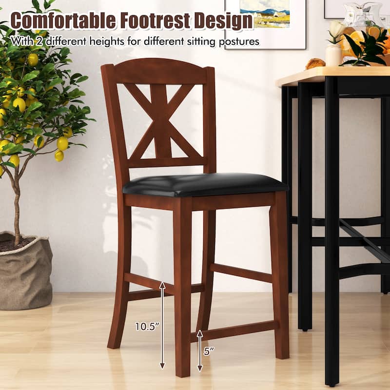 Set of 2, 24-Inch Upholstered Dining Chair with Hollowed High Backrest - 20.5" x 18.5" x 40" (L x W x H)
