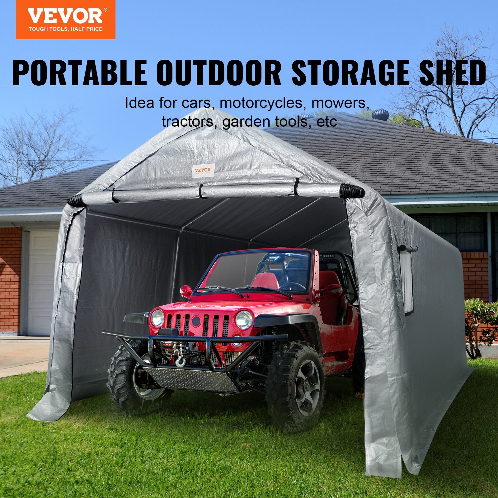 VEVOR Portable Storage Shelter Garage Storage Shed Zipper Door On Sale Bed Bath Beyond 38296182