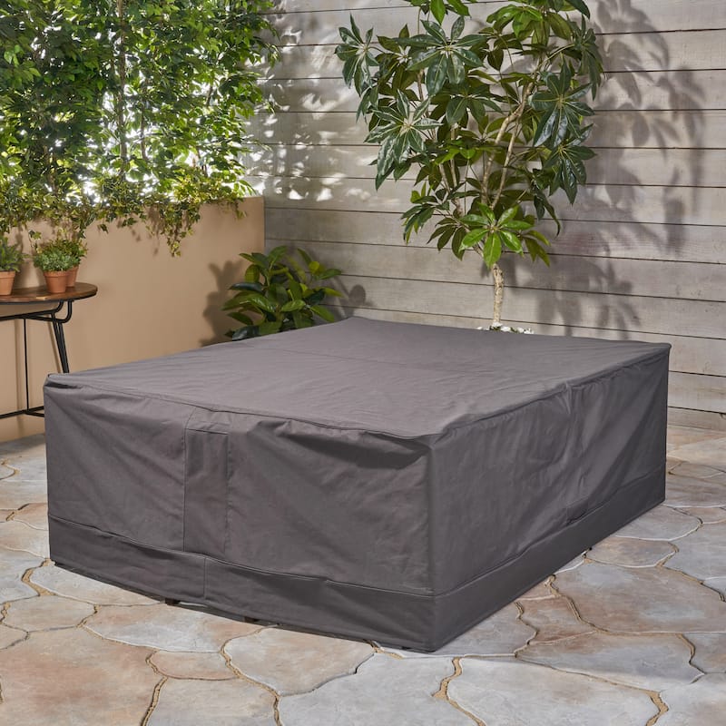 Shield Outdoor Waterproof Fabric Chat Set Cover by Christopher Knight Home - Grey