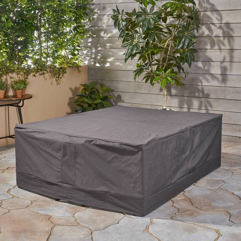 Shield Outdoor Waterproof Fabric Chat Set Cover by Christopher Knight Home - Grey