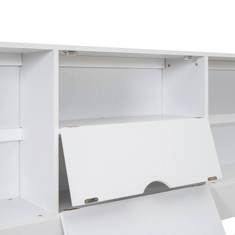 Multi-storage Platform Bed with Headboard and 8 Drawers