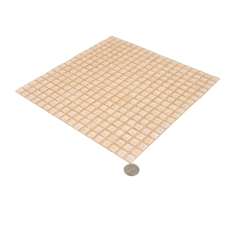 Apollo tile 12" x 12" Skosh Glossy Light Fawn Beige Glass Tile (18.69 sq ft/case) - 20 Pack
