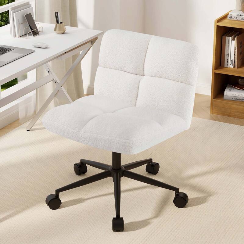 Costway Cross Legged Chair with Wheels Padded Seat Adjustable Height - See Details