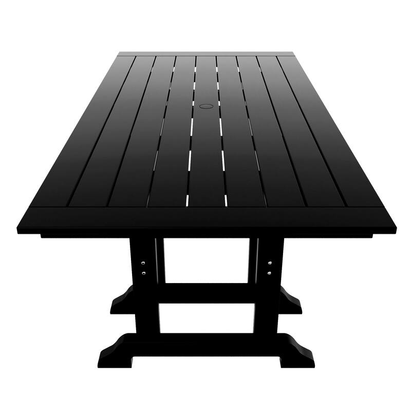 Laguna 7-Piece Rectangular Table Folding Highback Chair Dining Set