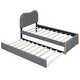 preview thumbnail 6 of 30, Full Upholstered Platform Bed with Practical Trundle for Additional Sleeping Space
