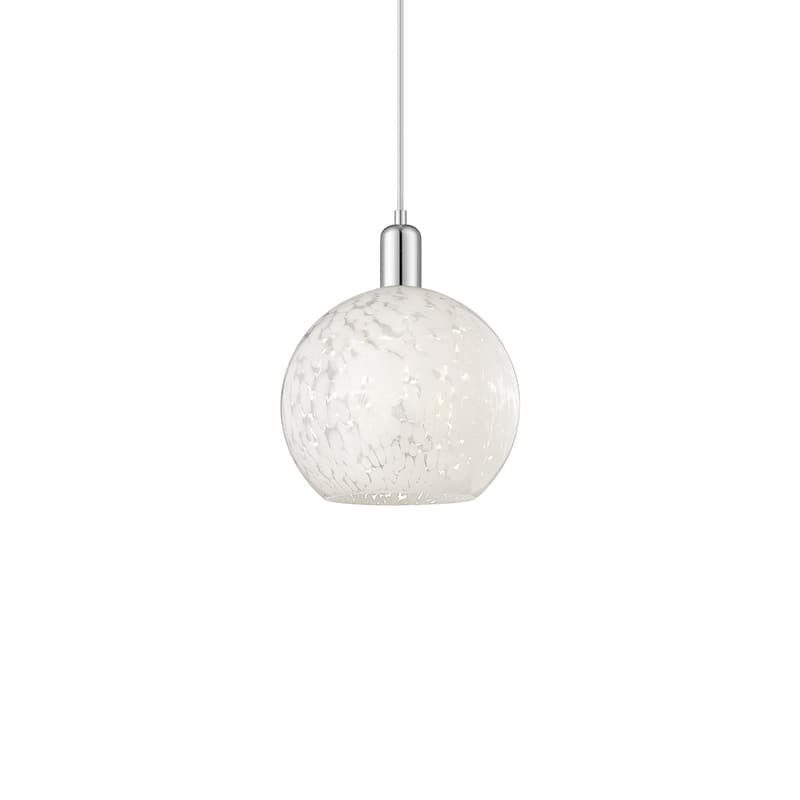 Innovations Lighting 716-1P-13-10 White Mouchette Pendant White - Polished Chrome / White Mouchette