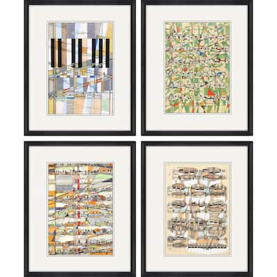 Geometry of Music S/4 Framed Art Under Glass - Multi-Color
