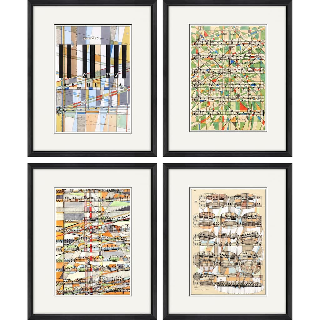 Geometry of Music S/4 Framed Art Under Glass - Multi-Color