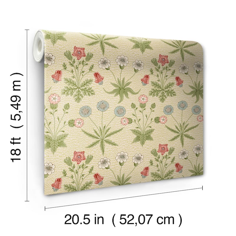 Daisy Fennel and Rose Peel and Stick Wallpaper