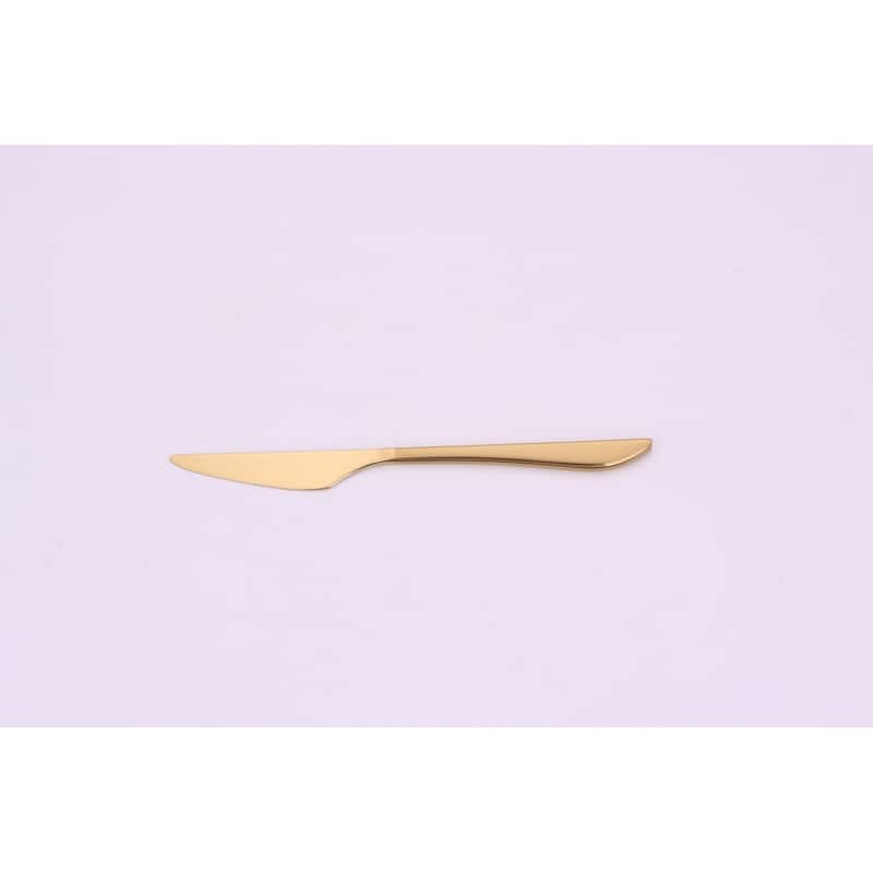 20 Pc Flatware Set Gold With Matte Handles - Service For 4 - Service for 4