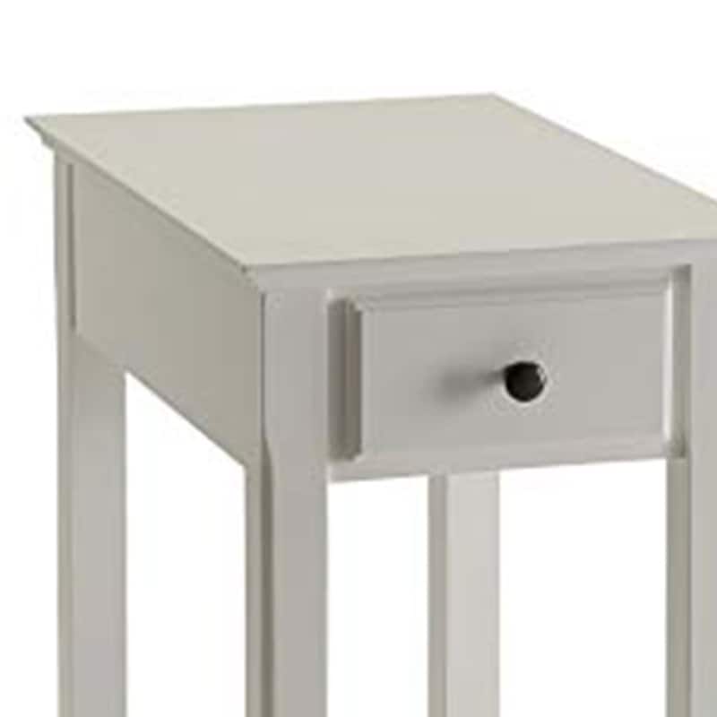 Affiable Side Table, White - 23 H x 22 W x 13 L Inches