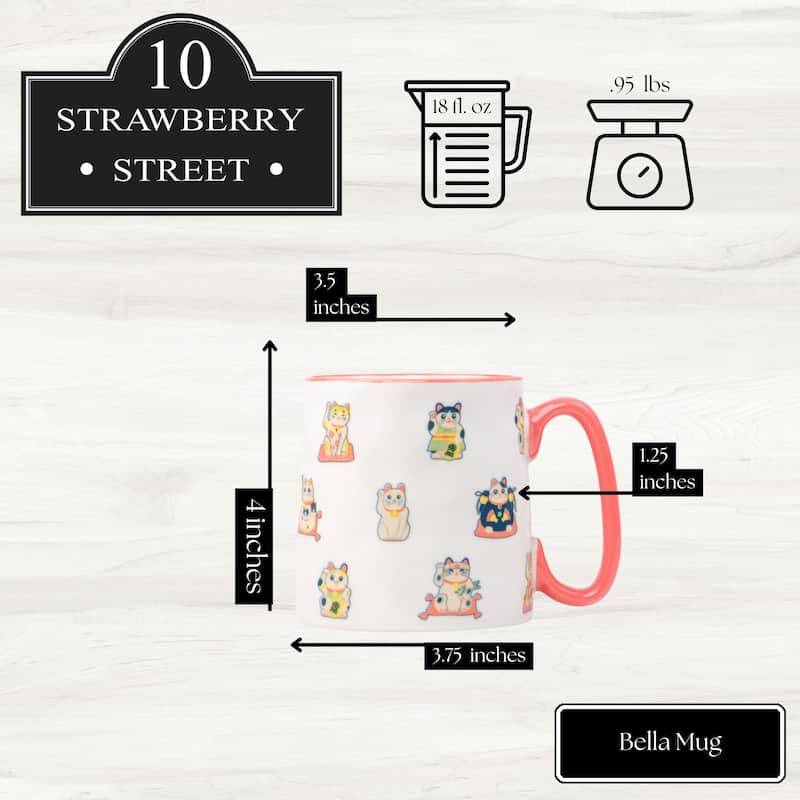 10 Strawberry Street Bella Animal Mugs, Set of 4