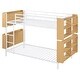 preview thumbnail 9 of 26, Twin Over Twin Metal Bunk Bed with Ladder & Storage Shelves, No Box Spring, White