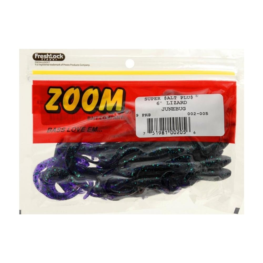 ZOOM 6/" LIZARD 002-005 9PK JUNEBUG