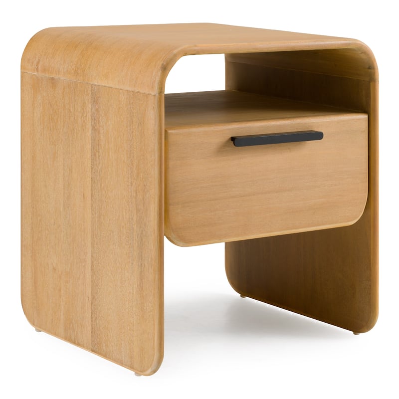 Modrest Dresden Modern Natural Acacia 1-Drawer Nightstand