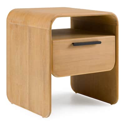 Modrest Dresden Modern Natural Acacia 1-Drawer Nightstand