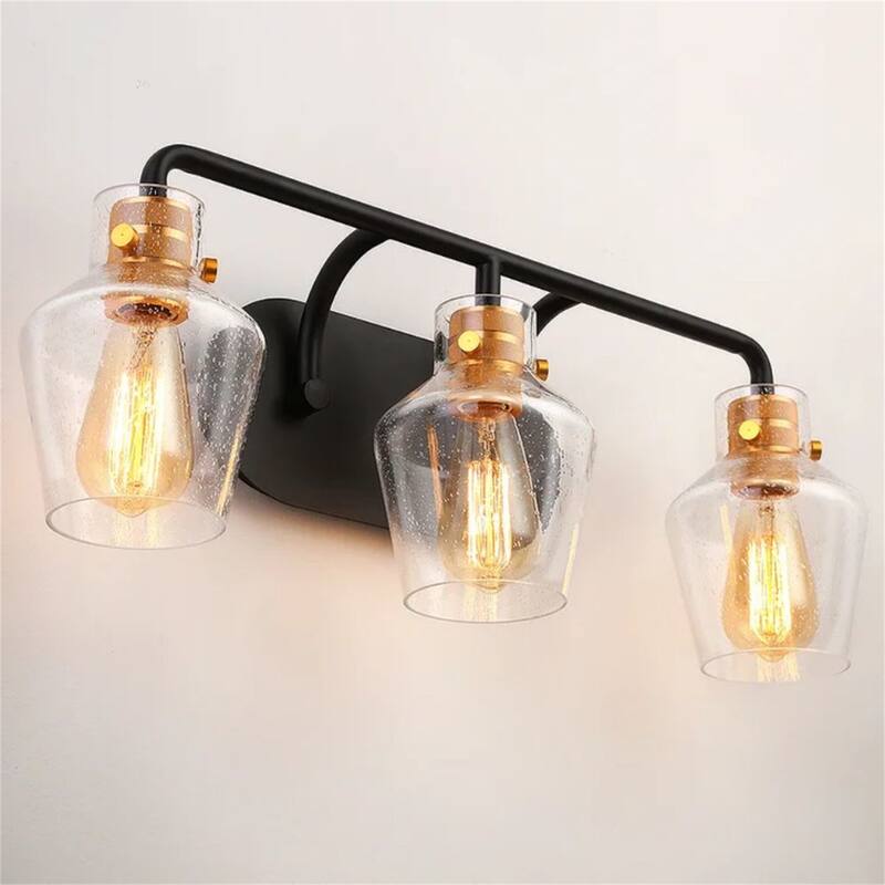 Dimmable Vanity Light with Clear Glass Shades