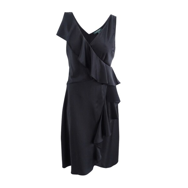 ralph lauren crepe sleeveless gown