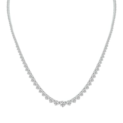 Marquee 10 Carat TW Graduated Lab Grown Diamond Tennis Necklace in 14K White Gold